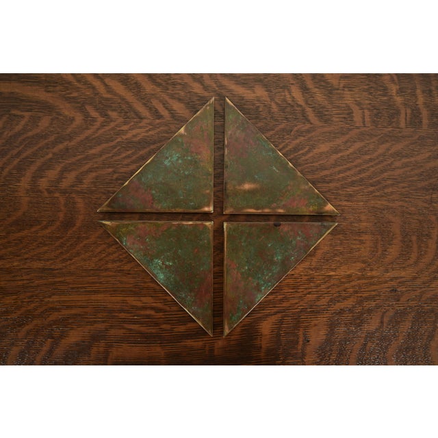 Tiffany Studios New York Grapevine Bronze Blotter Corners With Leather Desk Blotter For Sale - Image 10 of 13