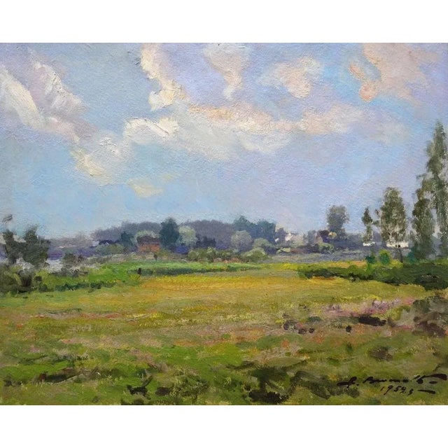 Outskirts of town. 1959, oil on cardboard, 44x54 cm alfejs bromults (1913.3.iv - 1991.11.i) his first professional...