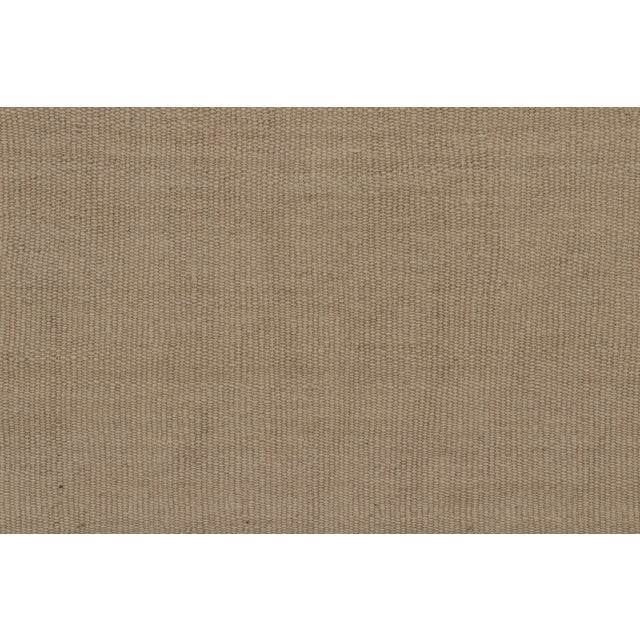 Textile Antique Paneled Persian Kilim and Plain Rug With Beige Striae, From Rug & Kilim For Sale - Image 7 of 9