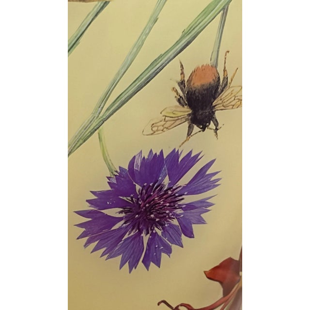 1960s 1960s Glass Decoupage Parrot and Flower Lamps and Lamp Work Finials - a Pair For Sale - Image 5 of 5