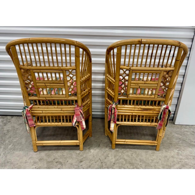 Fantastic Set of 6 Brighton Chinese Chippendale Hollywood Regency Bamboo Chairs For Sale In West Palm - Image 6 of 10