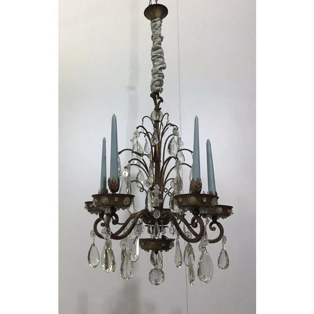 Glass 1920's French Antique Louis XV Style 18thc Rococo Maison Bagues Chandelier For Sale - Image 7 of 13