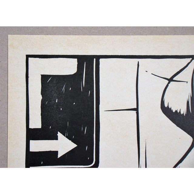 Modern Fritz Köthe, Untitled, 1966, Original Linoleum Engraving For Sale - Image 3 of 10