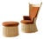 Set of Hotte Rattan and Leather Armchair and Pouf by Philippe Starck for Cassina For Sale