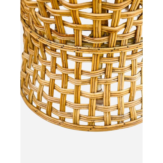 McGuire Modern Organic Bamboo/Rattan Lattice Table Base For Sale - Image 4 of 16