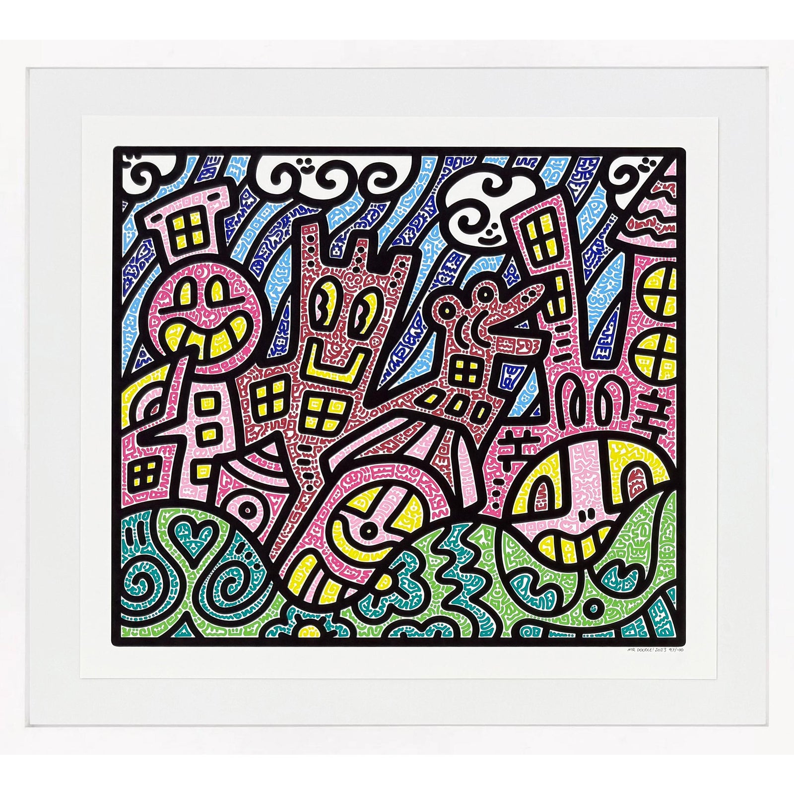Mr Doodle, Pretty City (Framed Hand Signed Screen Print) | Chairish