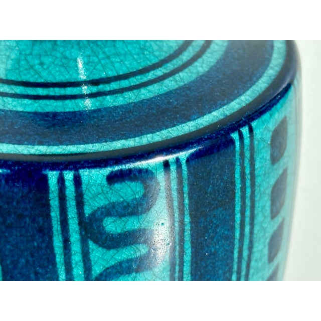 Hand-Thrown Studio Ceramic Vase in Turquoise-Blue Tones by Wilhelm Kagel, Germany, 1960s For Sale - Image 9 of 15