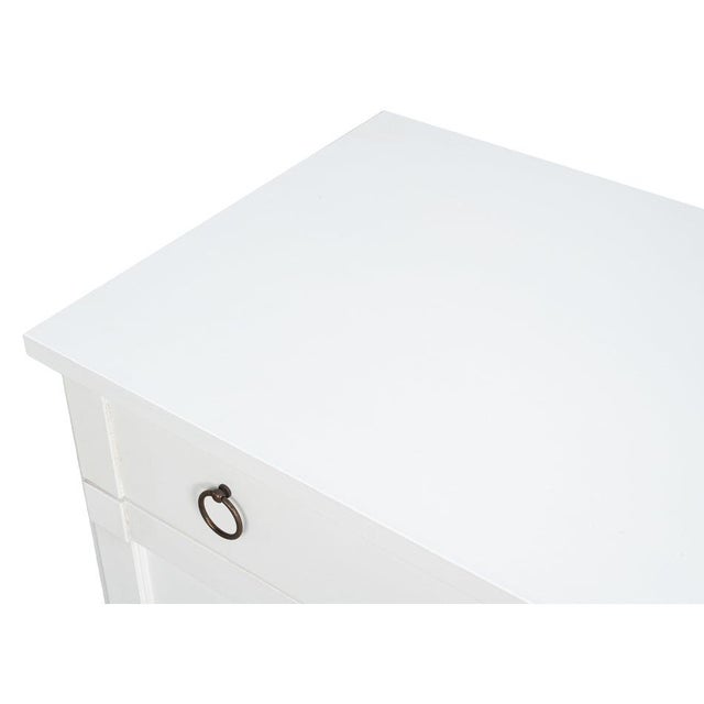 Cottage White Media Buffet in Solid Pine with Ring Pulls For Sale In Raleigh - Image 6 of 8