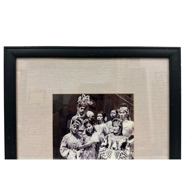 Black Framed Vintage Black-and-White Photograph of Performers of Chinese Opera For Sale - Image 8 of 10
