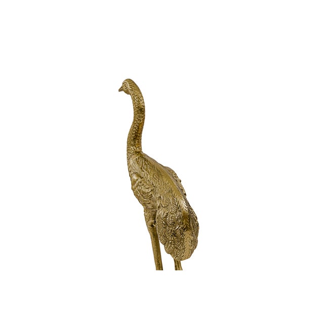 Vintage 24" Bronze & Brass Casted Mid-Century Chinoiserie Cranes For Sale - Image 10 of 12