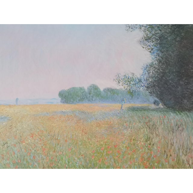 French Artist, Impressionist Landscape with Red Poppies, 1950s, Oil Painting, Framed For Sale - Image 4 of 8