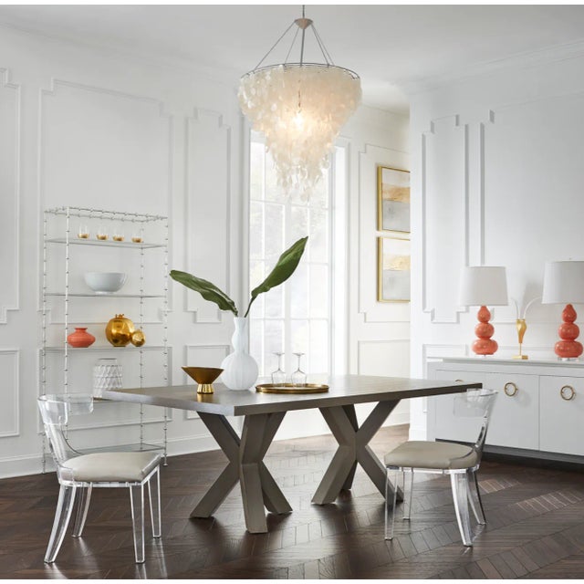 Contemporary Matthew Izzo Home - Large Capiz Shell Chandelier For Sale - Image 3 of 5