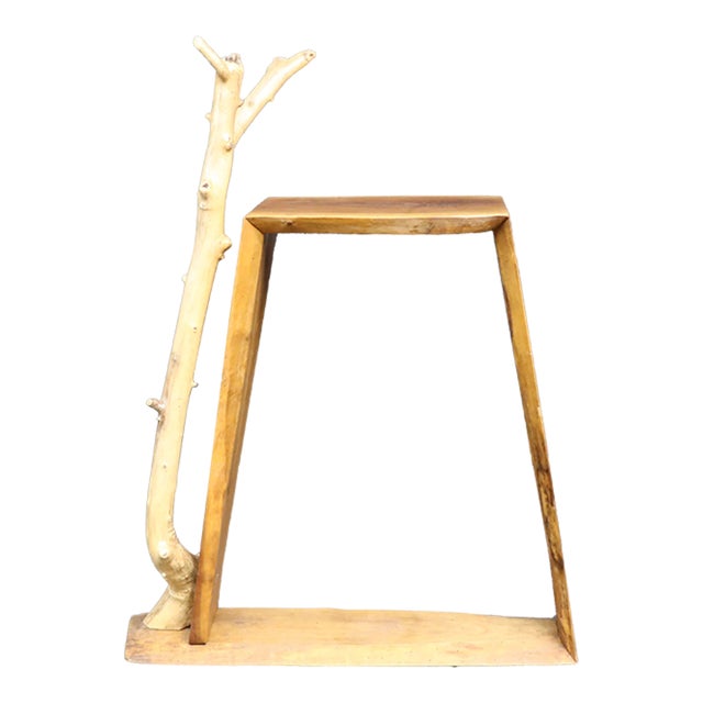 Mid Century Style Walnut Live Edge Shelf For Sale