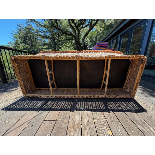 1970s California Wicker Works Sofa For Sale - Image 9 of 9