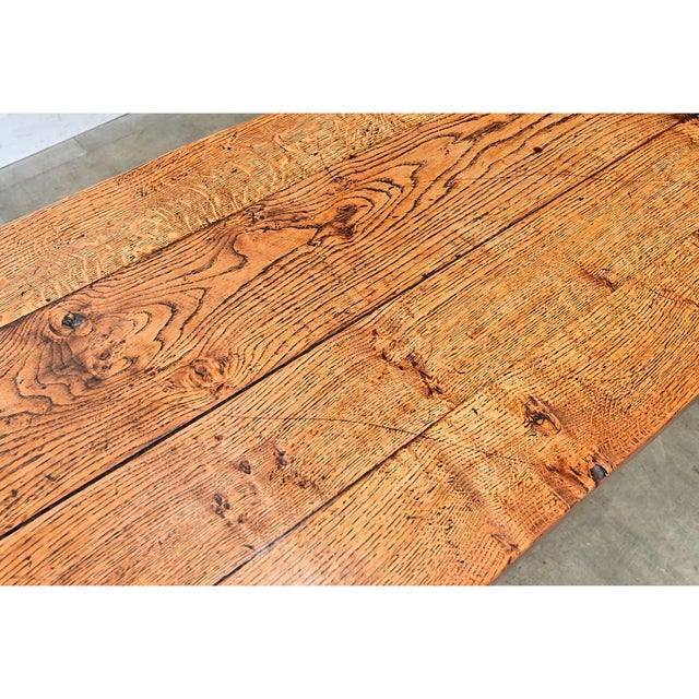 Brown French 18th Century Solid Elm Tavern Table For Sale - Image 8 of 14