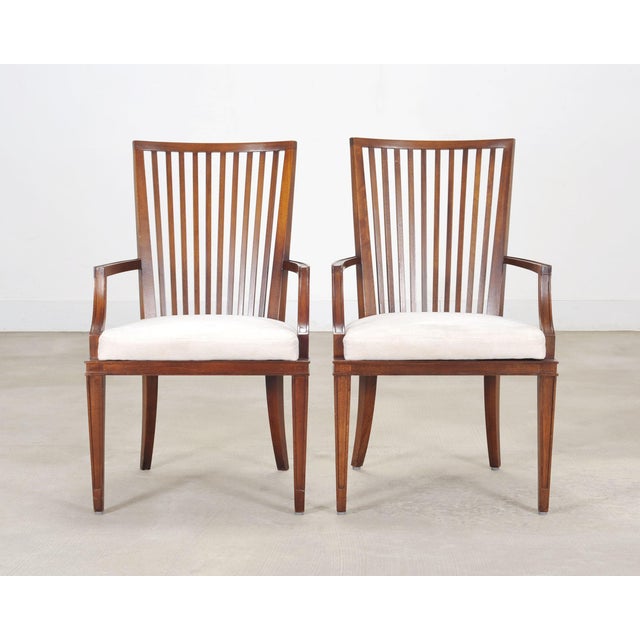 Baker Furniture Company Set of Six Barbara Barry for Baker Spindle Back Dining Chairs For Sale - Image 4 of 18