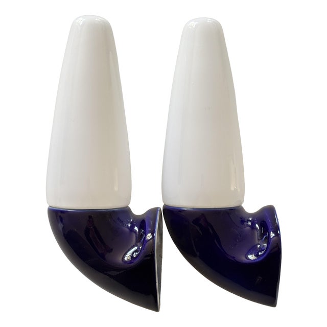 Swedish Ceramic 6035 Wall Lights by Stig Carlsson for Ifö, 1950s, Set of 2 For Sale
