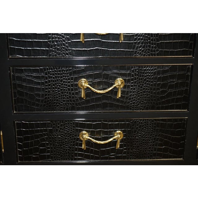 Gold Brook Street Chest of Drawers Sideboard in Alligator Leather from Ralph Lauren For Sale - Image 8 of 18