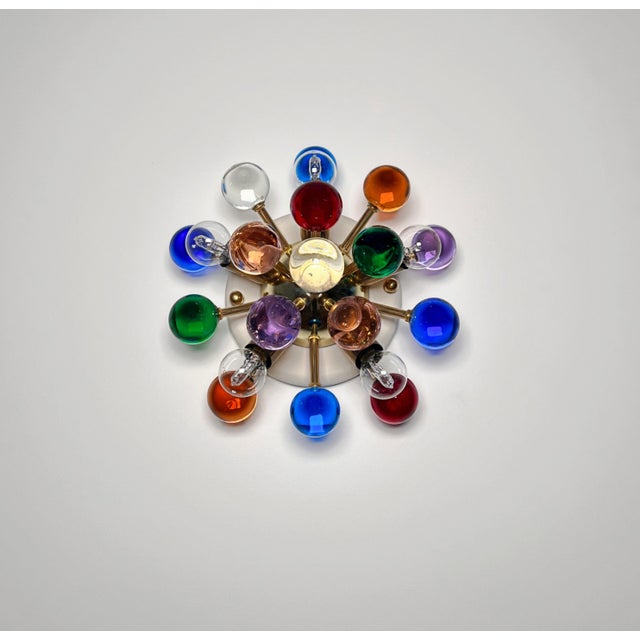 Murano Glass and Brass Sputnik Wall Sconces, 1990s, Set of 2 For Sale - Image 16 of 16