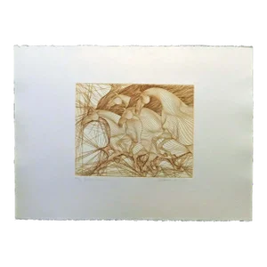 Guillaume Azoulay Quatre Chevaux Intaglio Etching 1980