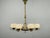 Italian Brass Chandelier with Opaline Glass Shades, 1950s For Sale - Image 16 of 17