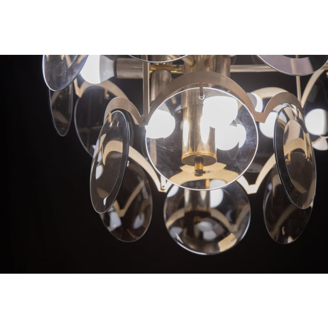 Vistosi Smoked Glass Discs Chandelier, 1960s For Sale - Image 9 of 13