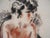 André Dignimont, Nude in a Wool Coat, Original Signed Watercolor For Sale - Image 5 of 8