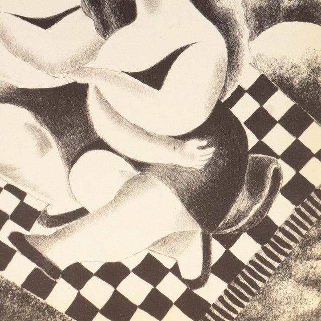 Black 'Mimi and Bemi' by Nura Ulreich, Art Deco Woman Artist, Modernism, Salon D'Automne, Paris, 1943 For Sale - Image 8 of 11