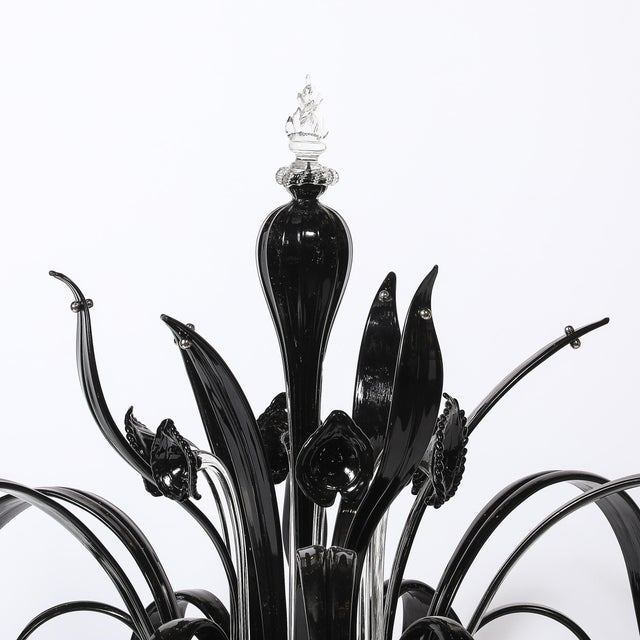 Mid-Century Expansive Leaf Form Handblown Murano Glass & 24kt Gold Fleck Uplight For Sale - Image 13 of 18