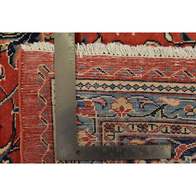 Sarouk Rug 9’5” X 12’6” Red Wool Vintage Traditional Hand-Knotted Carpet For Sale - Image 13 of 13