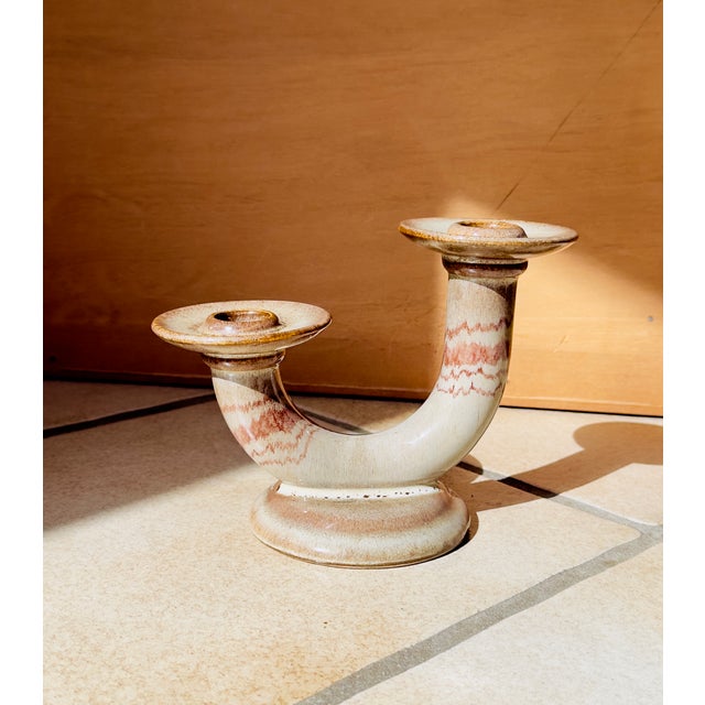 Ceramic Art Deco Candleholder in Glazed Ceramic, Germany, 1920s For Sale - Image 7 of 12