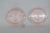Art Deco Early 20th Century Pink Depression Glass Coasters Pair of Two Concentric Ring Small Dishes For Sale - Image 3 of 10