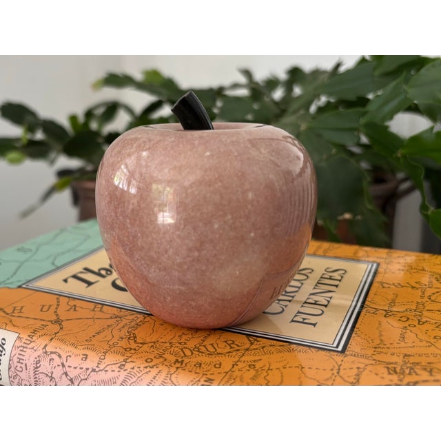 Pink Vintage Pink Marble Apple Form Paper Weight For Sale - Image 8 of 8