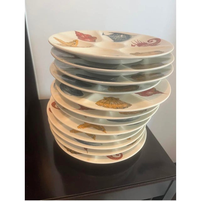 1960s Oyster Plates Villeroy & Boch Faience - Set of 10 For Sale - Image 10 of 12