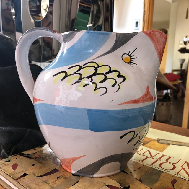 Mid 20th Century Mid Century Deruta Italian Pitcher Majolica For Sale - Image 9 of 9