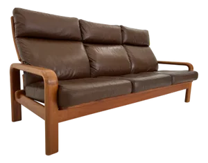 Mid-Century Leather 3-Seater Sofa by .L. Olsen & Søn, Denmark, 1960