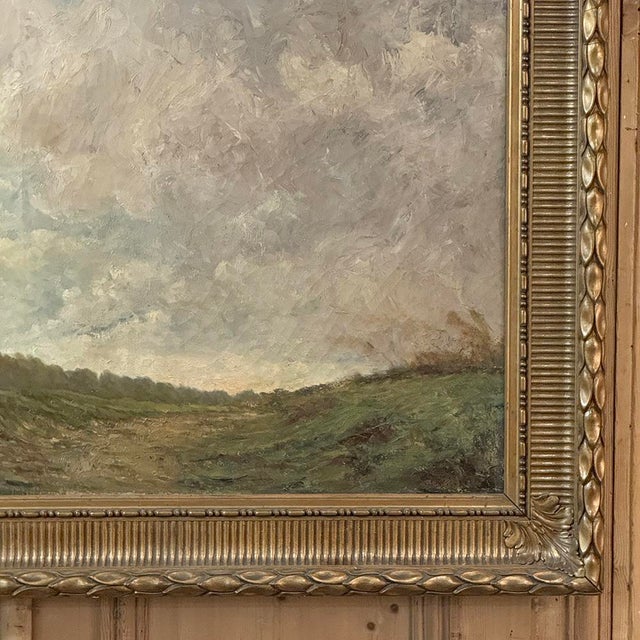 19th Century Framed Oil Painting on Canvas For Sale In Dallas - Image 6 of 13