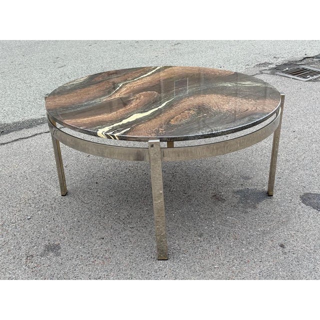 Chrome and Marble Sofa Table from Bendixen, Denmark, 1970s For Sale - Image 9 of 11