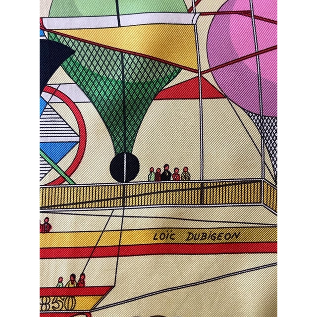 HERMÈS FOLIES du CIEL 1990 Silk Scarf designed by Dubigeon Loïc For Sale - Image 10 of 12
