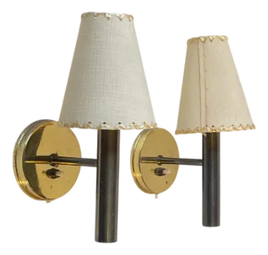 Vintage Danish Brass Wall Lamps by Svend Mejlstrøm, 1970s, Set of 2