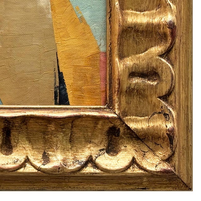 2020s Contemporary Abstract Oil Painting in Vintage Gold Frame For Sale - Image 5 of 6
