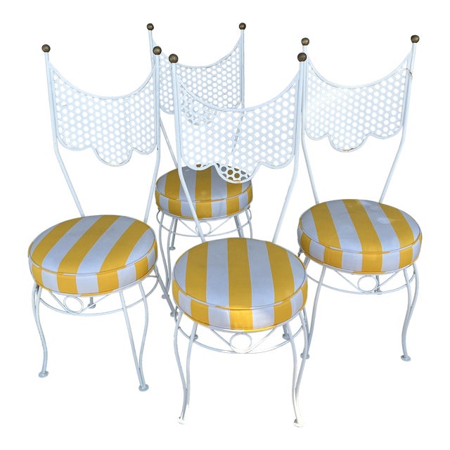 Set of 4 Salterini Circus Style Outdoor Dining Chairs Chairish