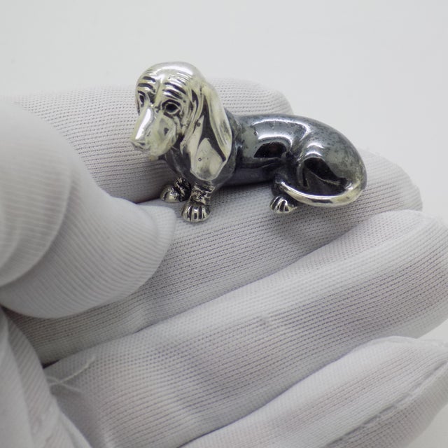 A lovely vintage miniature depicting a Wiener sausage dog, handmade in Arezzo, Tuscany, Italy between the 1980s and 1990s...