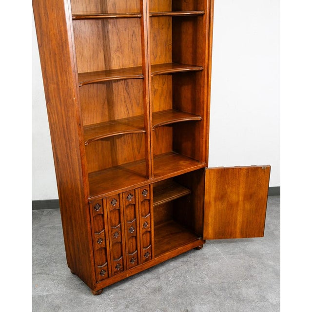 Mid Century Modern Bookshelf Cabinet Drexel Esperanto Book Shelf Doors Shelving For Sale - Image 10 of 12