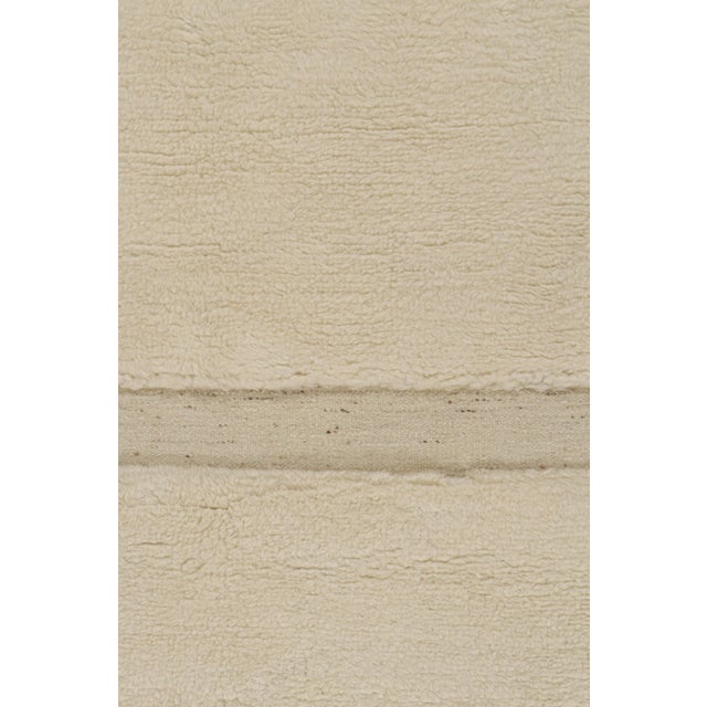 Modern Rug & Kilim’s Moroccan Style Rug With Cream Tone High-Pile Geometric Patterns For Sale - Image 3 of 7