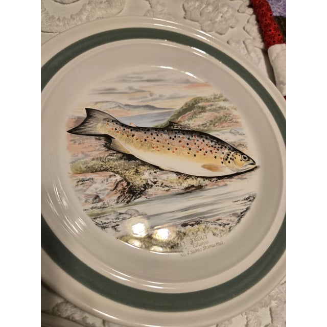 Vintage Portmeirion Sea Trout , Salmon & Gillaroo Dinner Plates-Set of 3 For Sale - Image 4 of 5