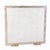 Weathered natural wood framing with a pristine white mesh center  a fireplace screen built more like a piece of wall art...
