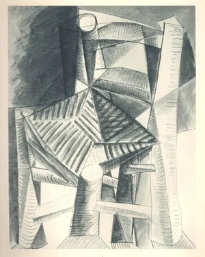 1980s Plate 2 Abstract Pochoir After Pablo Picasso