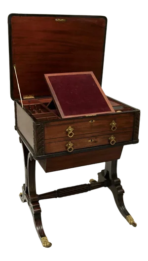 1820 Federal Mahogany and Ebony Worktable
