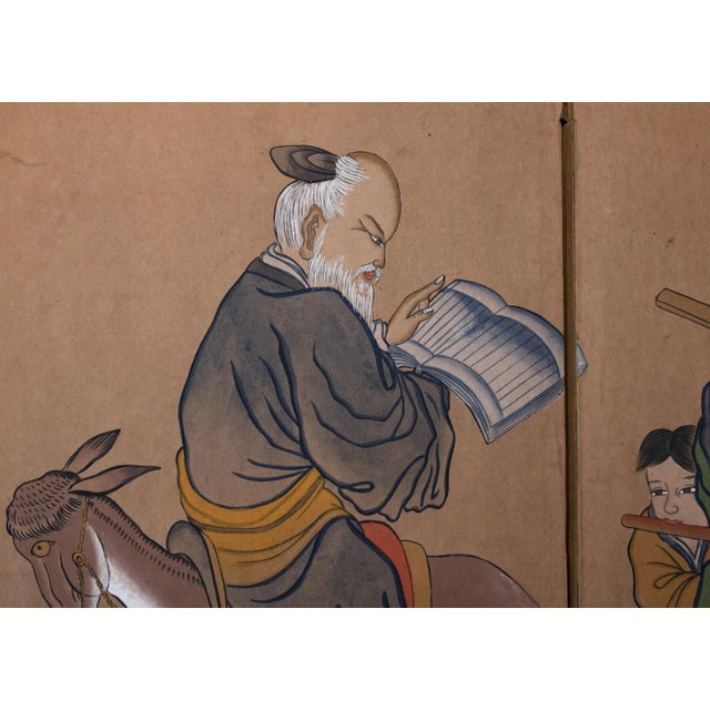 C. 1960-1970s Painted Daoist Screen by Ishida For Sale - Image 10 of 18